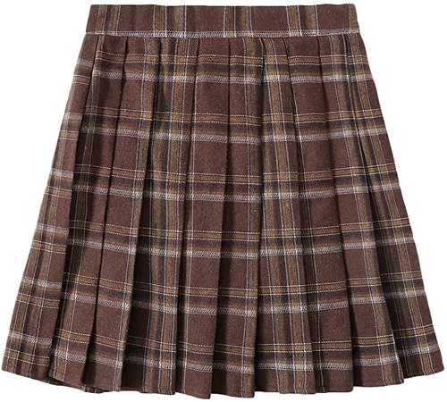 Milumia Women Preppy Plaid High Waist Pleated Mini Skirt Zip Side Tartan Skirt at Amazon Women’s Clothing store
