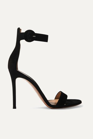 Black Portofino 105 suede sandals | Gianvito Rossi | NET-A-PORTER
