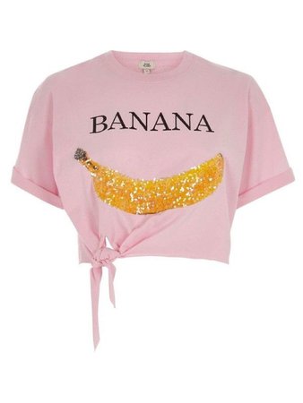 Pink banana crop top