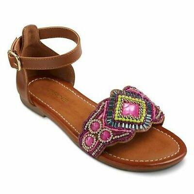 Girl's Cherokee Harriet Beaded Sandals Size 4 - Purple | eBay