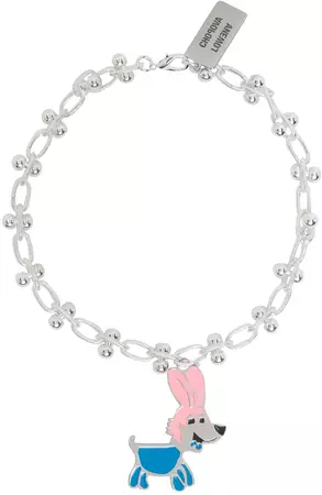 Chopova Lowena: Silver Bunny Dog Charm Ball Necklace | SSENSE