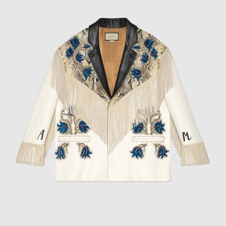 Leather jacket with appliqués - Gucci Leather Jackets 558711XNAC59133