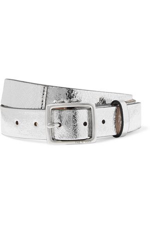 rag & bone | Boyfriend metallic crinkled-leather belt | NET-A-PORTER.COM