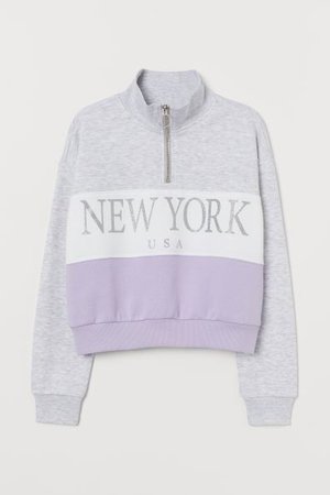 Boxy Sweatshirt - Light purple/New York - Kids | H&M CA