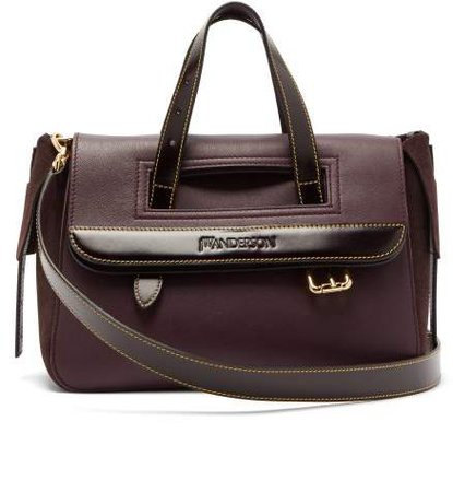Tool Mini Suede And Leather Shoulder Bag - Womens - Burgundy