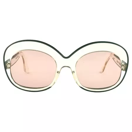 New Rare Vintage Pierre Marly Sourcilla S GM Clear 1960''s Sunglasses For Sale at 1stDibs