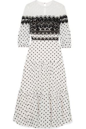 Temperley London | Prix embroidered tulle and polka-dot georgette midi dress | NET-A-PORTER.COM