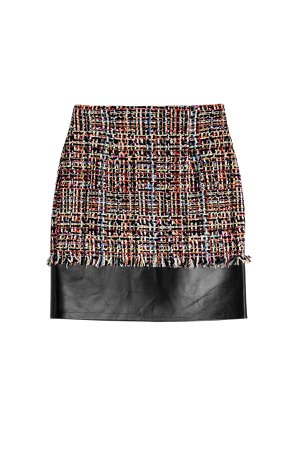 Tweed Skirt with Leather Gr. IT 40