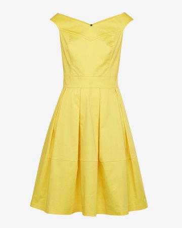 Cotton off the shoulder dress - Yellow | Dresses | Ted Baker UK