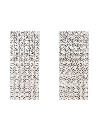 Alessandra Rich Silver Swarovski Crystal Embellished Earrings - Farfetch