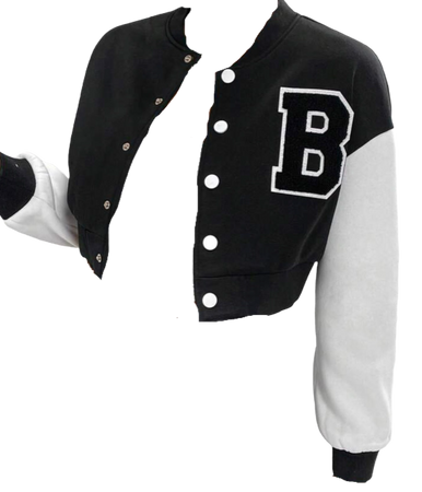 black and white varsity jacket
