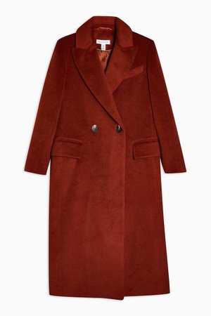 Burgundy Longline Coat | Topshop