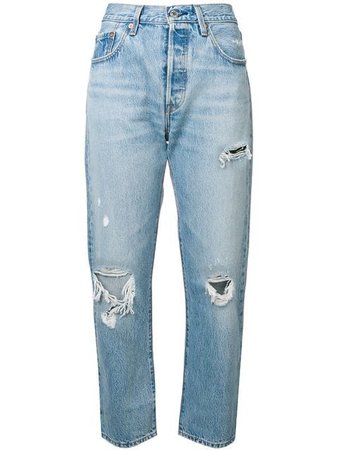 Levi's Cropped Boyfriend Jeans - Farfetch