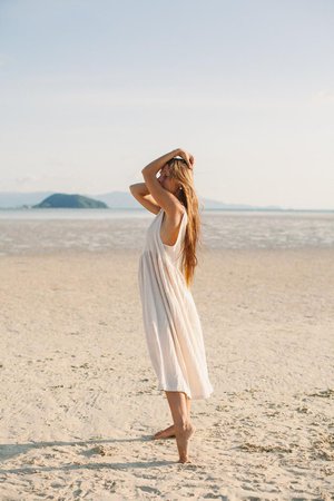 Organic White Cotton Dress Boho Summer Dress With Pockets | Etsy