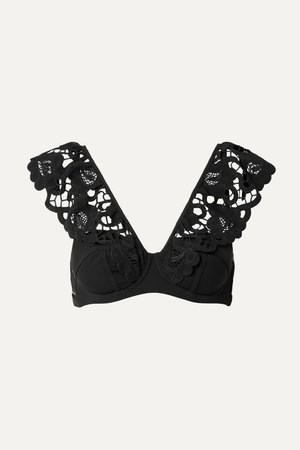 Black Daize lace-trimmed underwired bikini top | Agent Provocateur | NET-A-PORTER