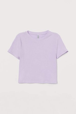 Rib-knit Top - Purple