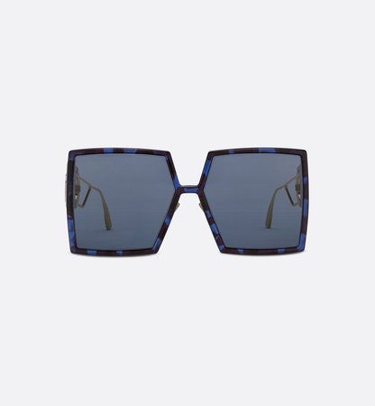 30Montaigne Blue Tortoiseshell-Effect Square Sunglasses - products | DIOR