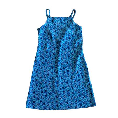 Vintage Dresses | Vintage 9s Grunge Kawaii Blue Slip Tshirt Dress | Poshmark