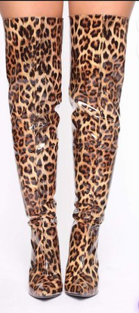 leopard knee high boot