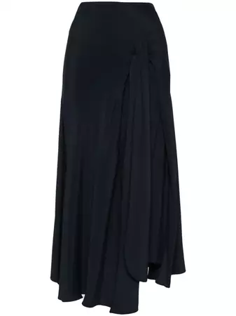 Victoria Beckham Asymmetric Crepe Midi Skirt - Farfetch
