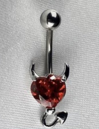 Devil belly button ring