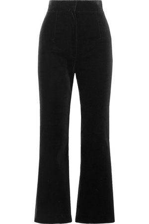 Saint Laurent | Cropped cotton-velvet flared pants | NET-A-PORTER.COM
