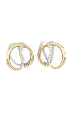 Yin-Yang Large 14k Yellow Gold Diamond Earrings By Natori | Moda Operandi
