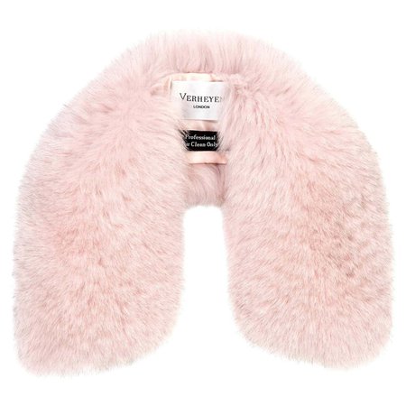 Verheyen London Pastel Rose Pink Fox Fur Peter Pan Collar