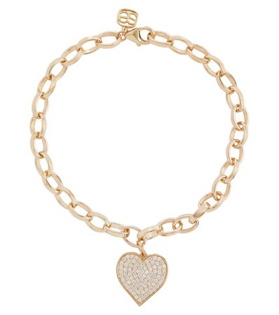Sydney Evan Heart 14kt gold and diamond bracelet