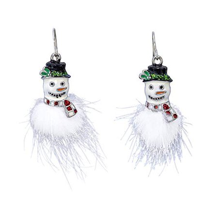 Madison Tyler Holiday Collection Pom Pom Snowman Earrings: Jewelry