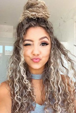 cute hairstyles for long curly hair - Google Search