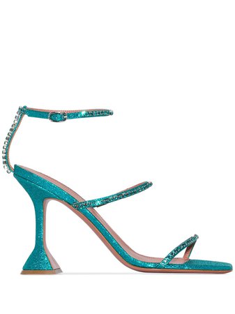 Amina Muaddi Gilda 95mm Crystal Sandals - Farfetch