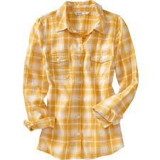 yellow and white plaid shirt