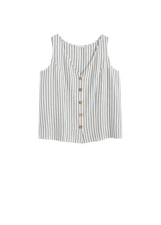 Violeta BY MANGO Buttons striped top