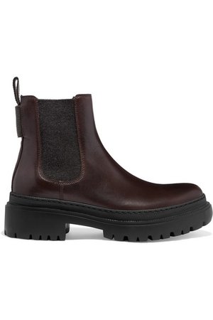 Brunello Cucinelli | Bead-embellished leather Chelsea boots | NET-A-PORTER.COM