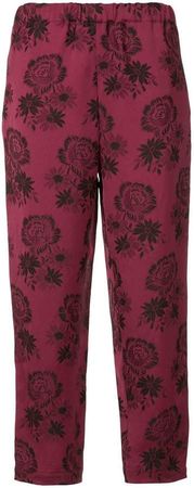 rose print trousers