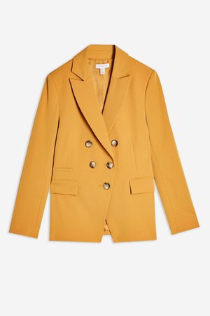 Mustard Double Breasted Blazer | Topshop