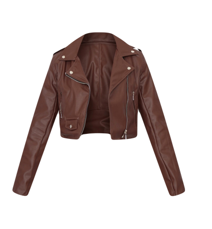 brown leather jacket - plt £20