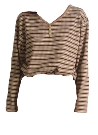 brown striped top