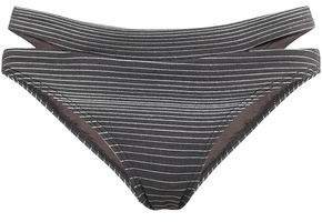 Illusions Cutout Striped Low-rise Bikini Briefs