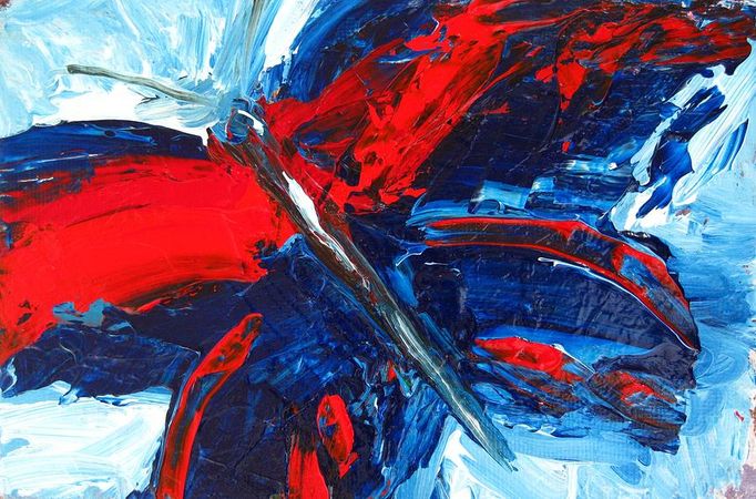 Red Blue Butterfly Painting by Patricia Awapara - Fine Art America