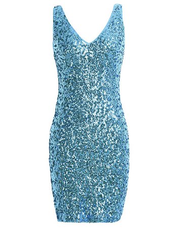Amazon.com: PrettyGuide Women's Sexy Deep V Neck Sequin Glitter Bodycon Stretchy Mini Party Dress: Clothing