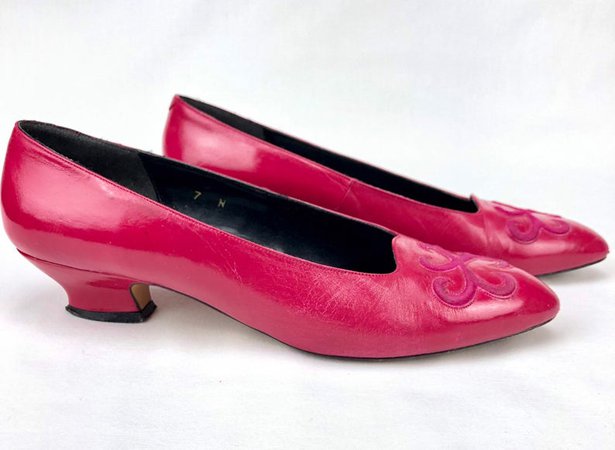 Hot Pink 80s Liz Claiborne Kitten Heels Size 7 | Etsy