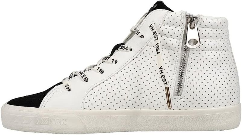Amazon.com: VINTAGE HAVANA Womens Lester Perforated High Sneakers Casual Shoes Casual - White : Clothing, Shoes & Jewelry