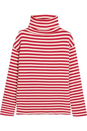 SJYP | Embroidered ribbed striped cotton-blend turtleneck sweater | NET-A-PORTER.COM