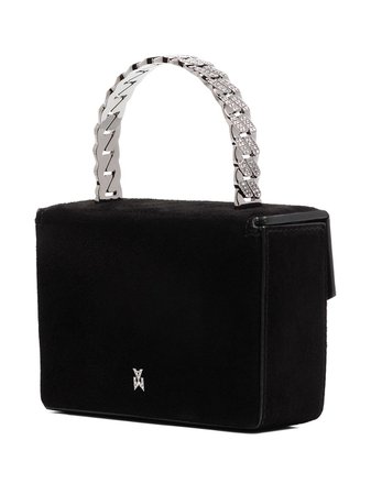 Shop Amina Muaddi metallic top handle mini bag with Express Delivery - FARFETCH