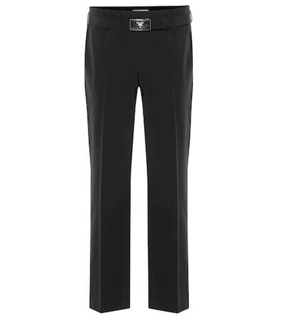 Mid-rise cropped straight pants