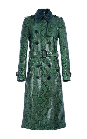 Burberry Python Trench Coat With Belted Waist