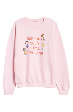 GIRL GANG x Peanuts® Support Your Local Girl Gang Sweatshirt (Nordstrom Exclusive) | Nordstrom