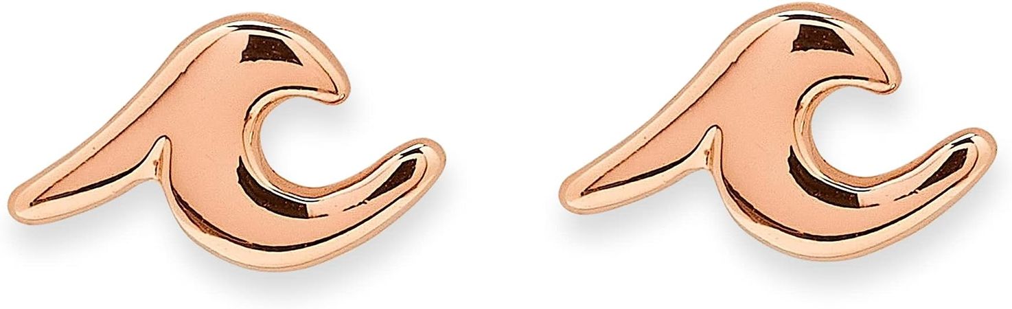 Amazon.com: Pura Vida Rose Gold Plated Wave Stud Earrings - Handmade Earrings, Statement Earrings for Women - Sterling Silver Earrings for Women, Rose Gold Earrings for Women, Boho Jewelry for Women - 1 Pair: Clothing, Shoes & Jewelry